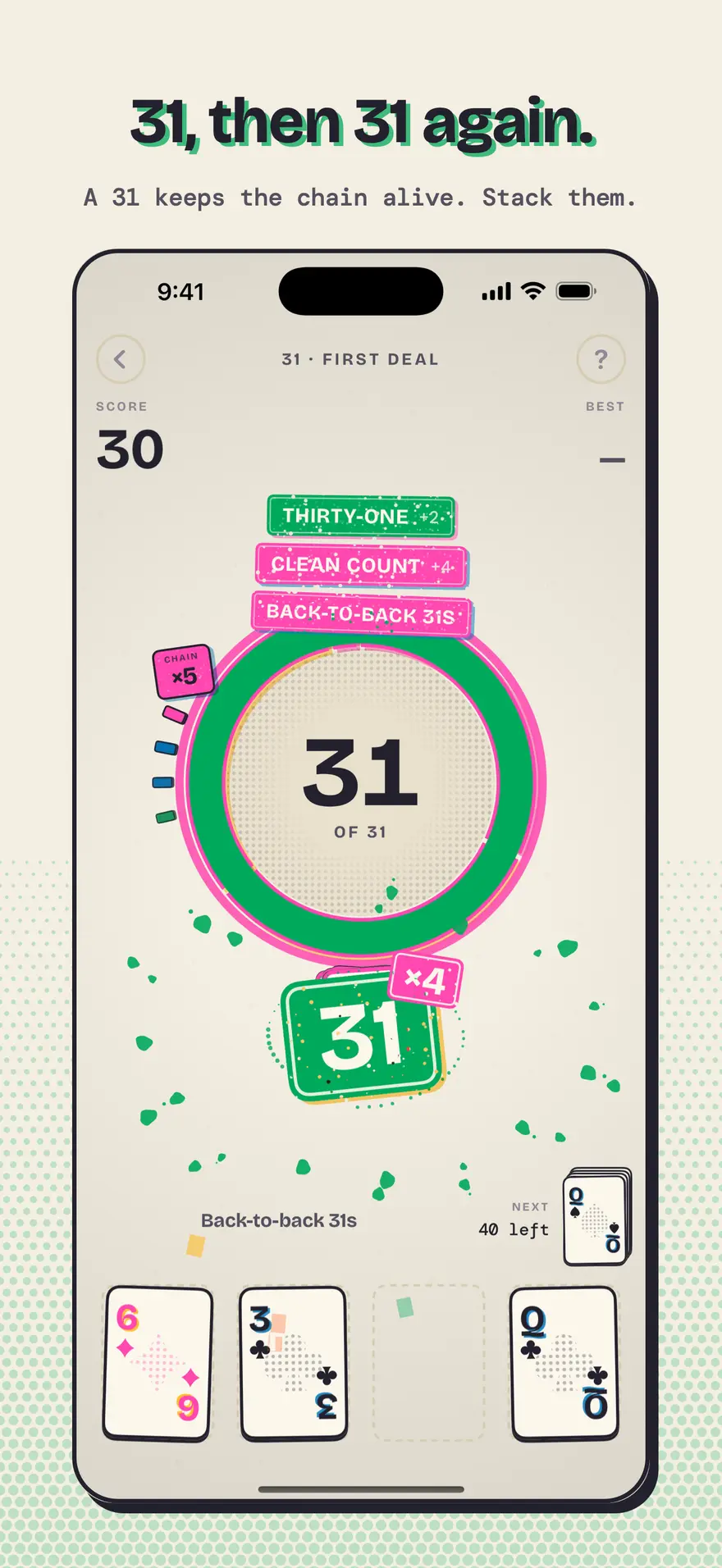 Back-to-back 31s stack a chain multiplier